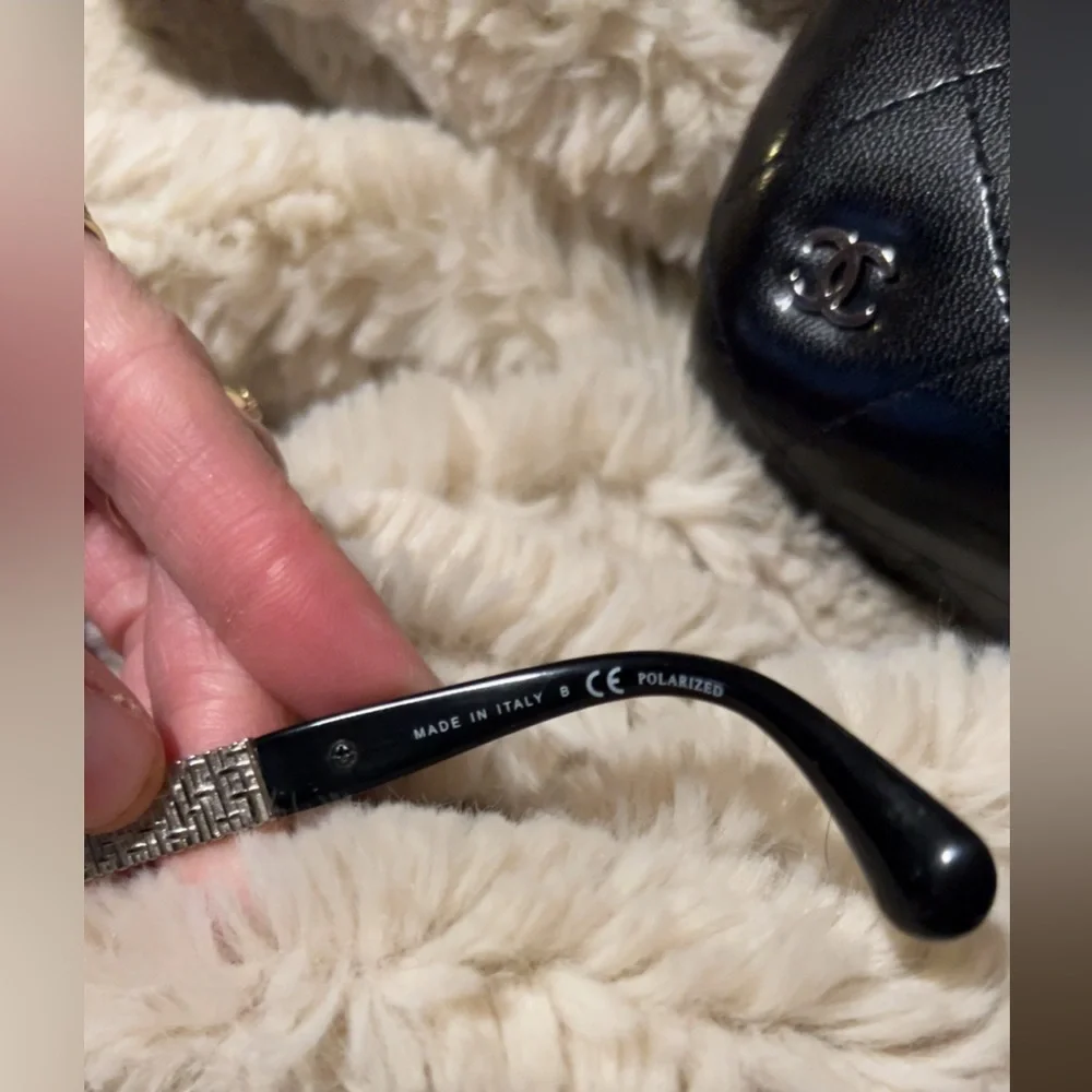 Chanel | Women’s Black Acetate Sunglasses Eye Protection - Picture 5 of 10